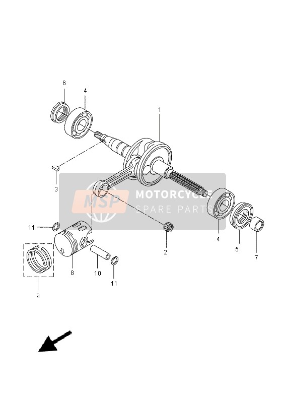 Yamaha YN50EM 2013 Albero motore & Pistone per un 2013 Yamaha YN50EM